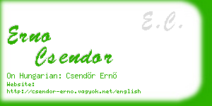 erno csendor business card